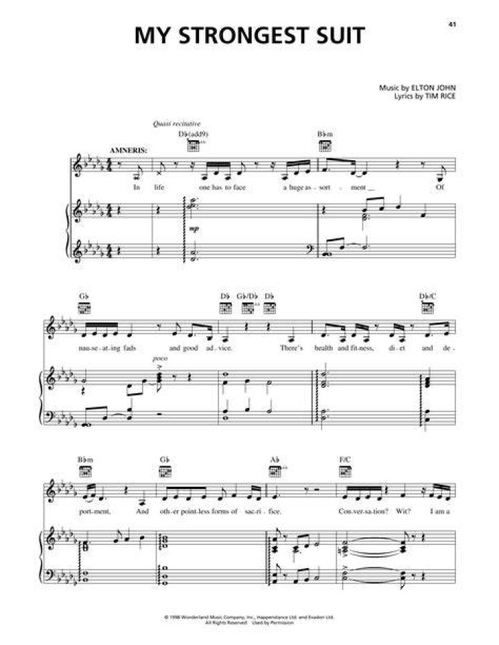 Elton John’s
My Strongest Suit Lyrics