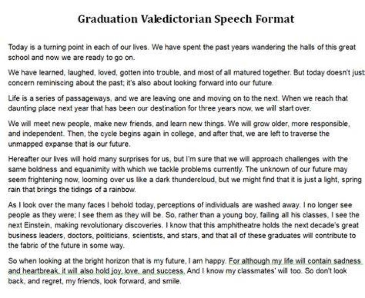 How to write a valedictorian speech