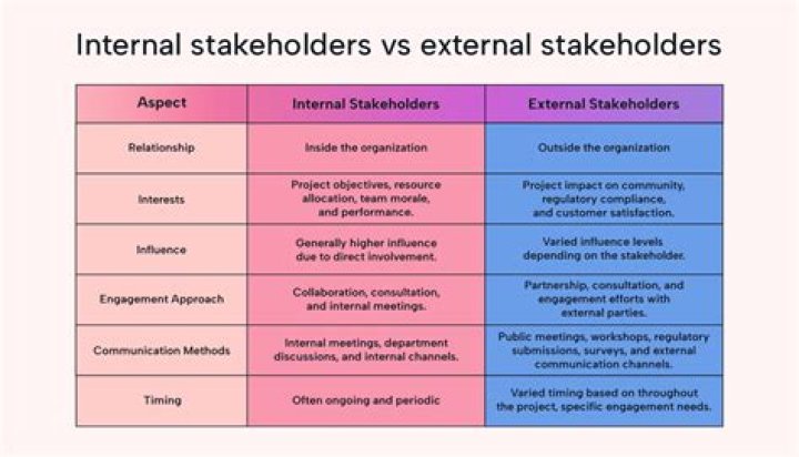 What are the internal and external stakeholders roles in the business environment